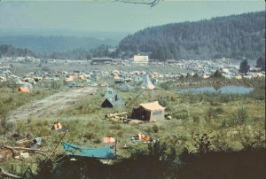 Folks in tents at the 1970 Buffalo Party Rock festval
