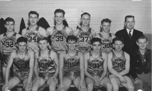 Ernie Cope with 1947 Kapowsin Basketball Team