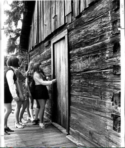 1971 Van Eaton Log cabin with EHS girls