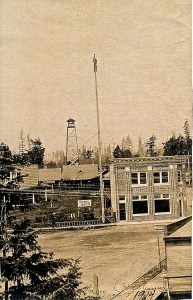 Eatonville Bank and Flag Pole (1914)
