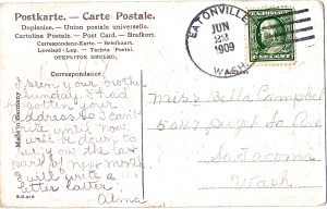 Eatonville Postcard - 1909 (back)