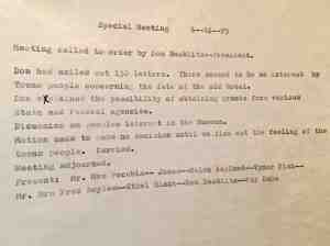 Historical Society Minutes -  June 16, 1975