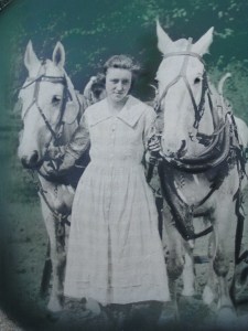 Olga Olden with the horses