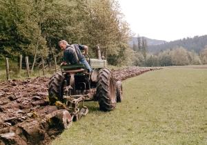 Steve Burwash tilling (1970s)