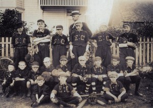 T.C. Van Eaton with his Baseball team