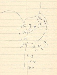 Map of residents at La Grande, 1957