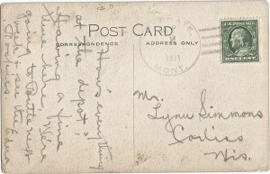 Nisqually Canyon postcard (back)