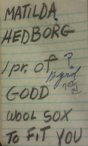 Socks by Mrs. Hedborg