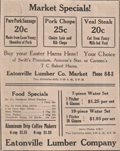 1936 Ad from Eatonville Lumber Company