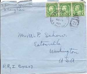 Envelope from Shanghai to Eatonville