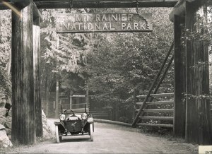 Mt. Rainier National Park Entrance in the early 1900s