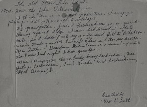 Back of Clear Lake School picture