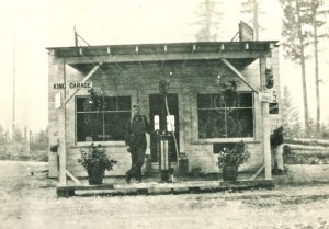Roscoe King in front of the original garage