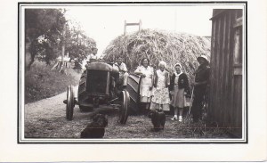 Kjestand family haying — Olava in the center