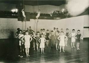 5th Grade Boys using the gym in ca. 1915