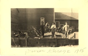 Ed and Nate Williams building the William's garage, known today as Tall Timbers Ed and Nate Williams building the William's garage, known today as Tall Timbers