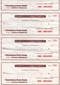 Eatonville Lumber Company Checks