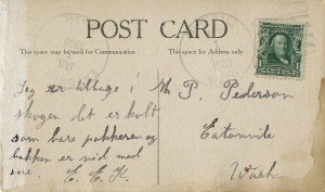 1909 Postcard to M. T. Peterson